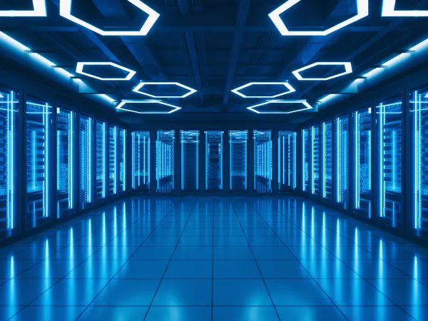 A picture of a data centre.