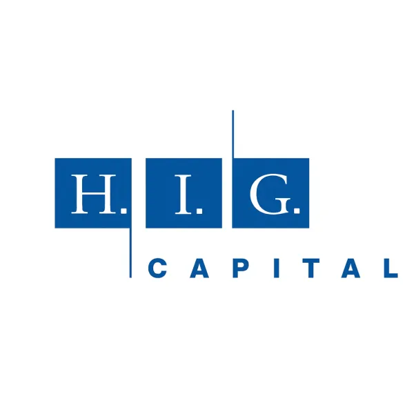 Logo of H.I.G. Capital, featuring bold blue letters "H.I.G." followed by the word "CAPITAL" in uppercase, all on a white background.